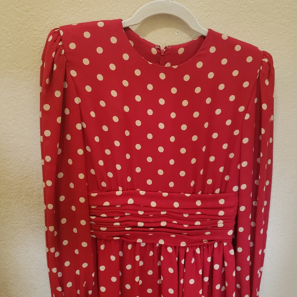 Adele Simpson Red with polka-dot size 8